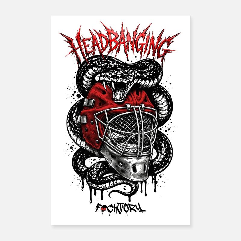Headbanging Red Mask Poster 40x60 cm