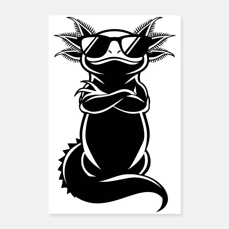 Cooler Axolotl – Sonnenbrille Chef Attitüde Poster 16" x 24" (40x60 cm)