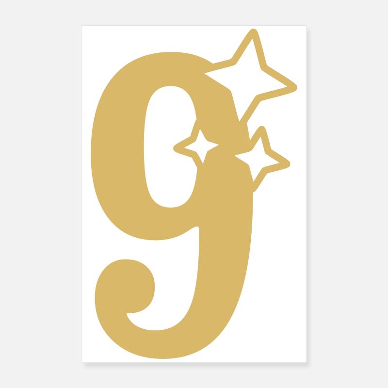 9e anniversaire Étoile de 9e anniversaire Poster 40 x 60 cm
