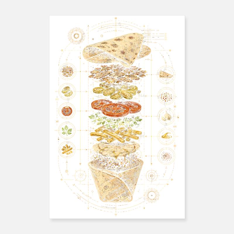 Plan d’action pour le shawarma libanais Poster 40 x 60 cm