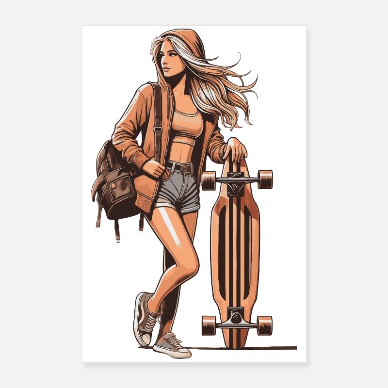 Longboard Poster 40x60 cm