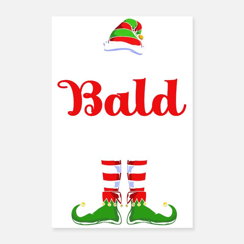 Elfe Elf Weihnachtsgeschenk Glatze Poster 40x60 cm