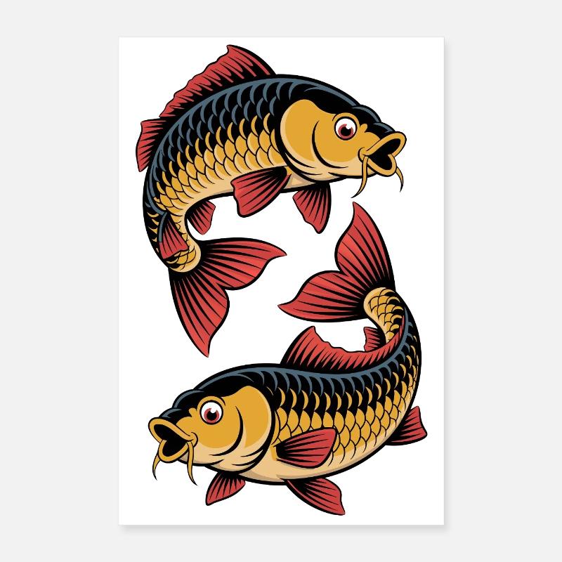 Zwei Karpfen Poster 40x60 cm
