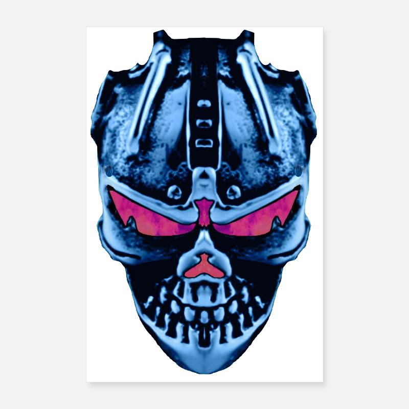 crâne de robot Poster 40 x 60 cm