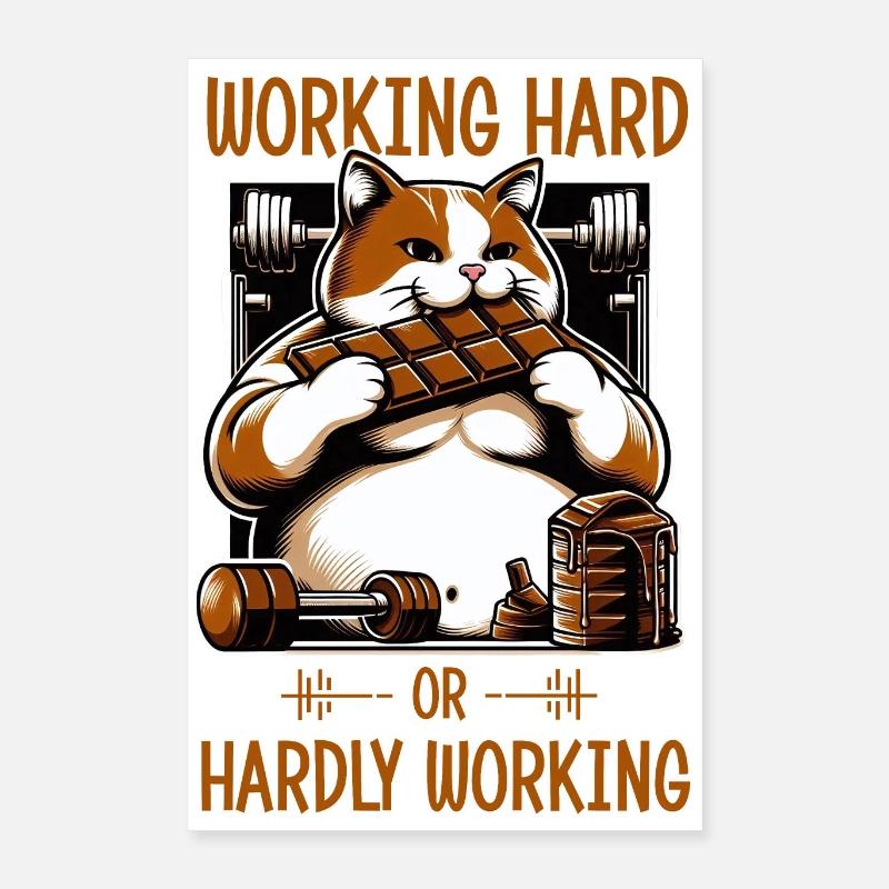 Travailler dur ou à peine travailler ? Poster 40 x 60 cm