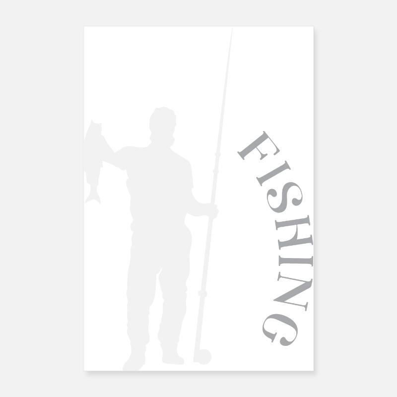 FISHING #5 - Plakat o wymiarach 40x60 cm - biały
