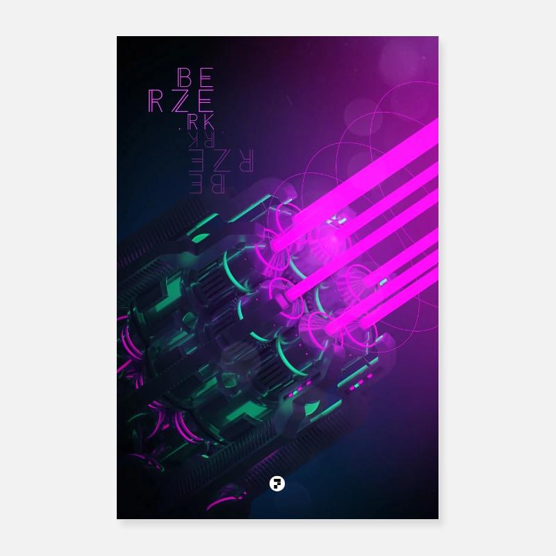 BERZERK1 - Poster 40 x 60 cm - blanc