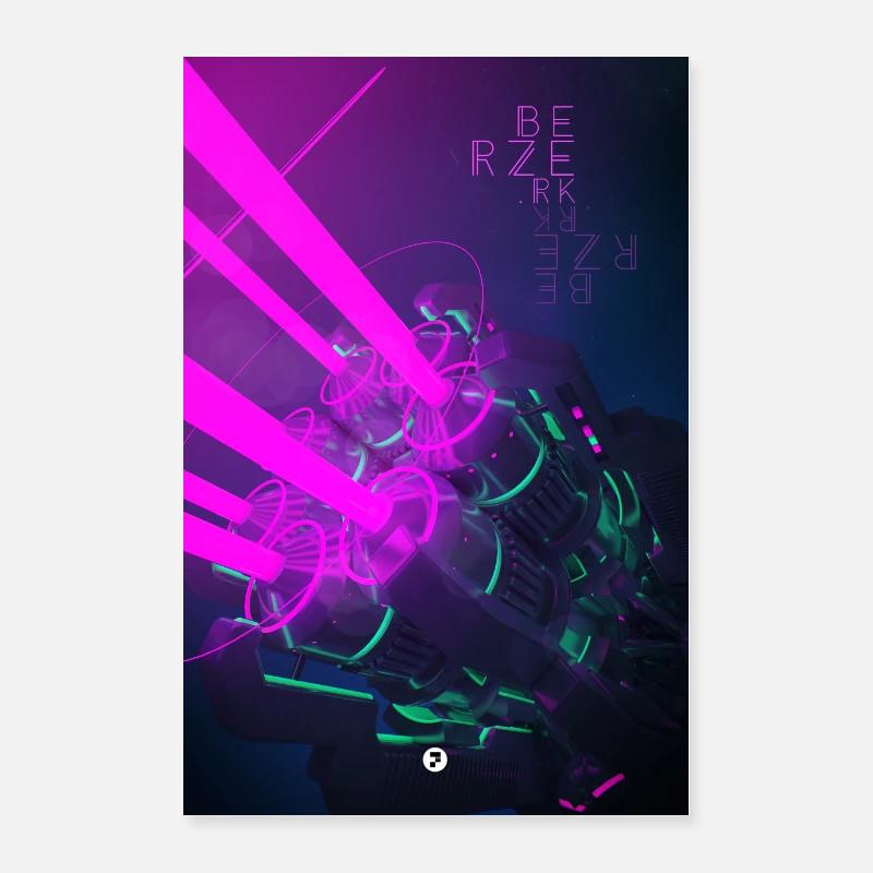 BERZERK2 - Poster 40 x 60 cm - blanc