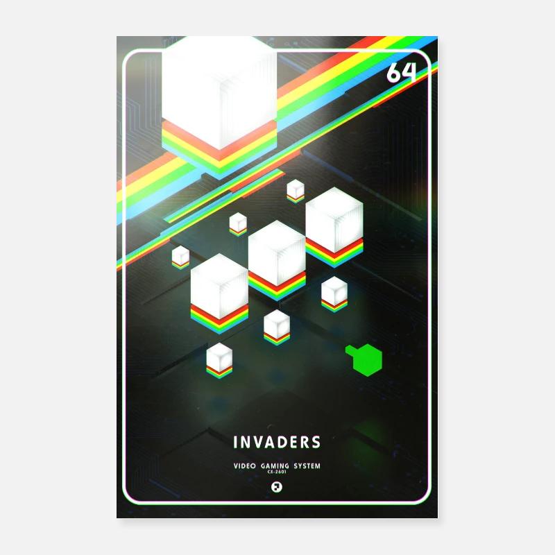 INVADERS - Poster 40 x 60 cm - blanc