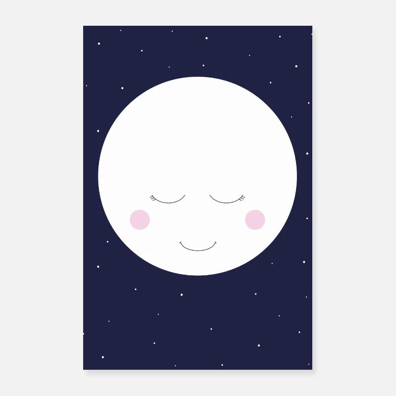 Moon - Poster 40 x 60 cm - blanc