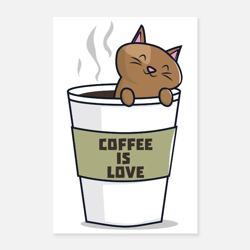 Cat in the coffee mug Poster 16" x 24" (40x60 cm)