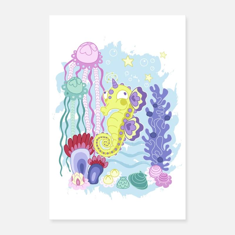 Die Majestic Magic Seepferdchen Ecke Poster 40x60 cm