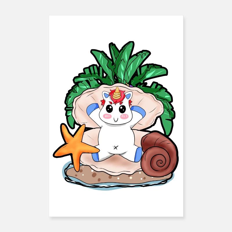 Unicorn throne shell gift Christmas Poster 16" x 24" (40x60 cm)