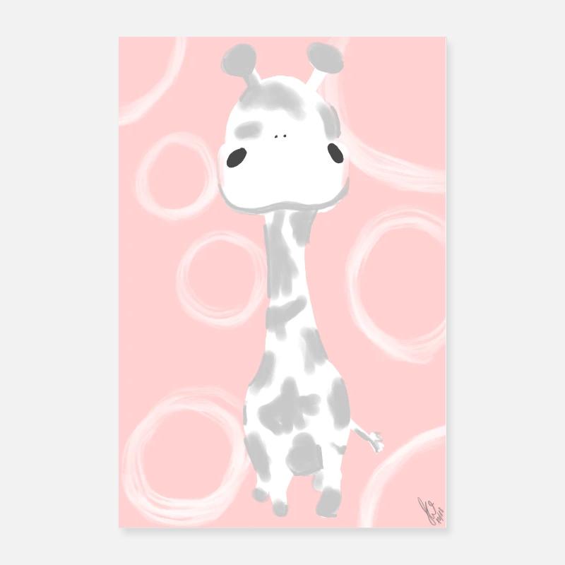 Girafe heureuse Poster 40 x 60 cm