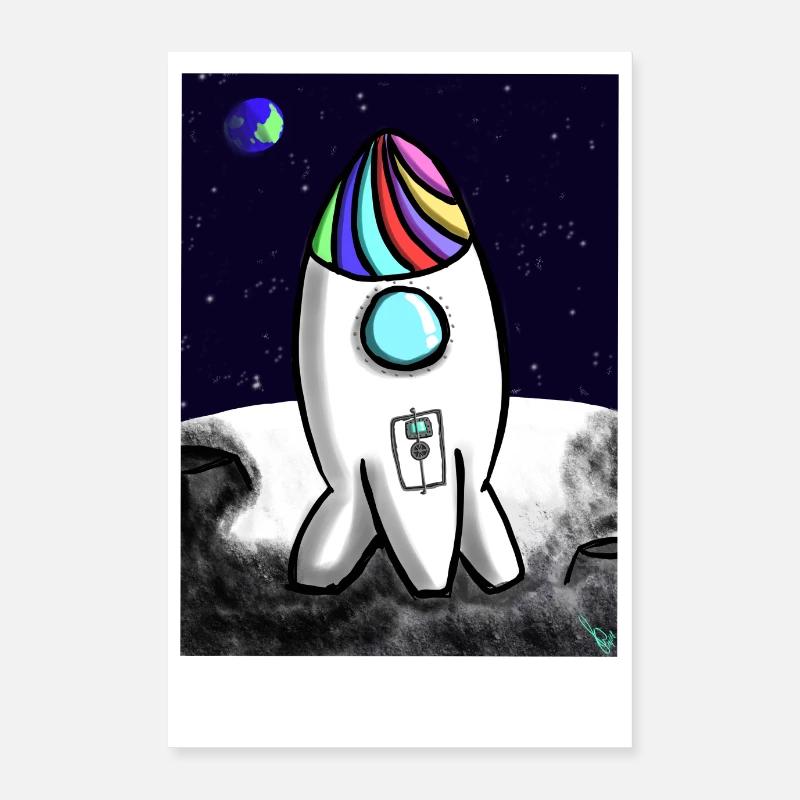 Happy J's Moon Rocket Poster 16" x 24" (40x60 cm)