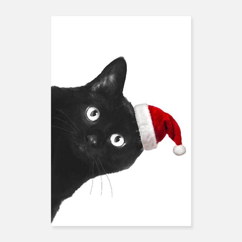 Cat Christmas - Poster 16" x 24" (40x60 cm) - white
