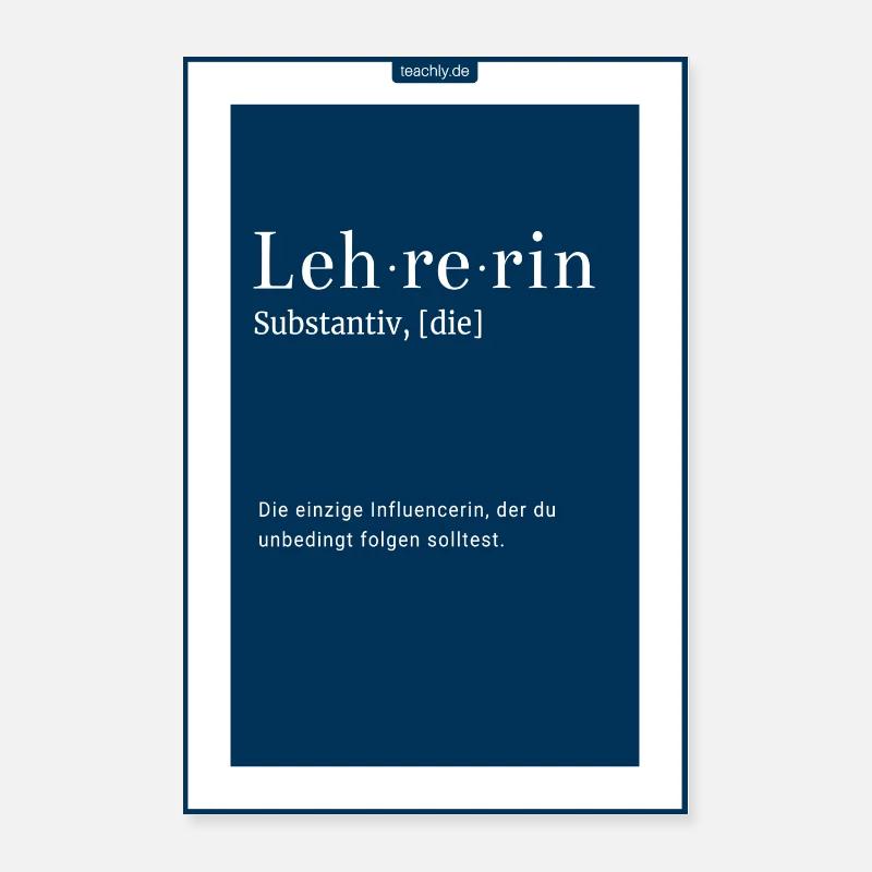 Teachly - Definition Lehrerin - Die Influencerin - Poster 40x60 cm - Weiß