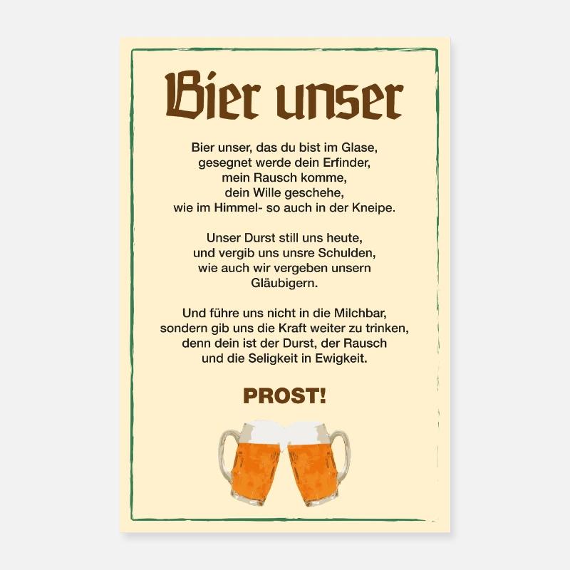 Poster Bier unser... Prost! Poster 40x60 cm