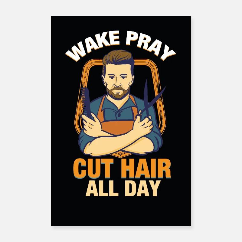 Coiffeur coiffeur foi coiffure coiffure barbe Poster 40 x 60 cm