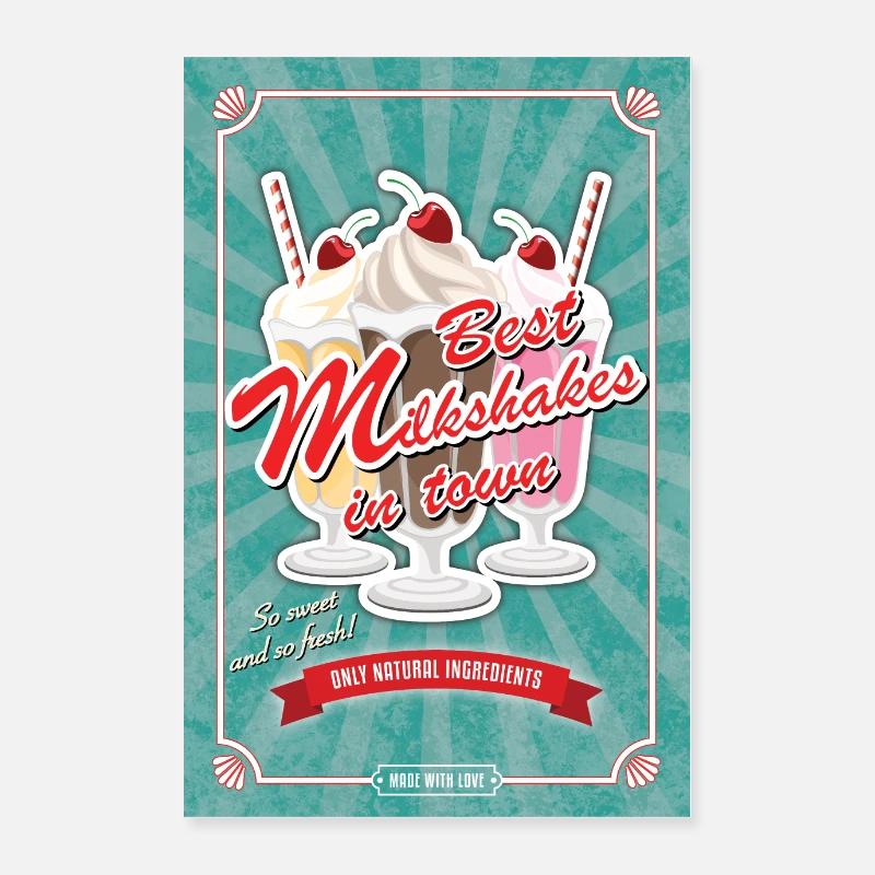 Collection de milkshake vintage Poster 40 x 60 cm