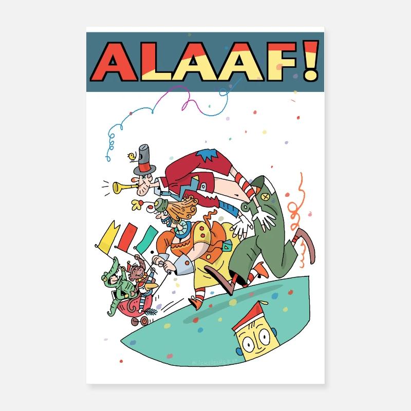 Drei mol Kölle Alaaf! - Poster 40x60 cm - Weiß