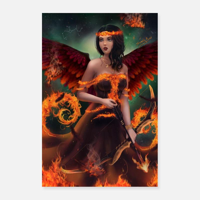 SweetyBat - Sternzeichen Sagittarius (Schütze) - Poster 40x60 cm - Weiß