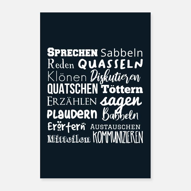 Poster Sprecherei white blue Poster 40x60 cm