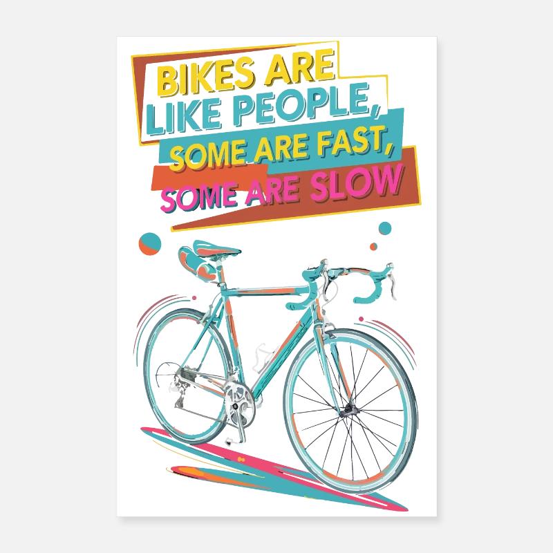 Colourful Bicycle Motivational Design Poster 16" x 24" (40x60 cm)
