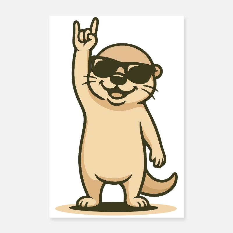 Wave Rocker Otter Poster 16" x 24" (40x60 cm)