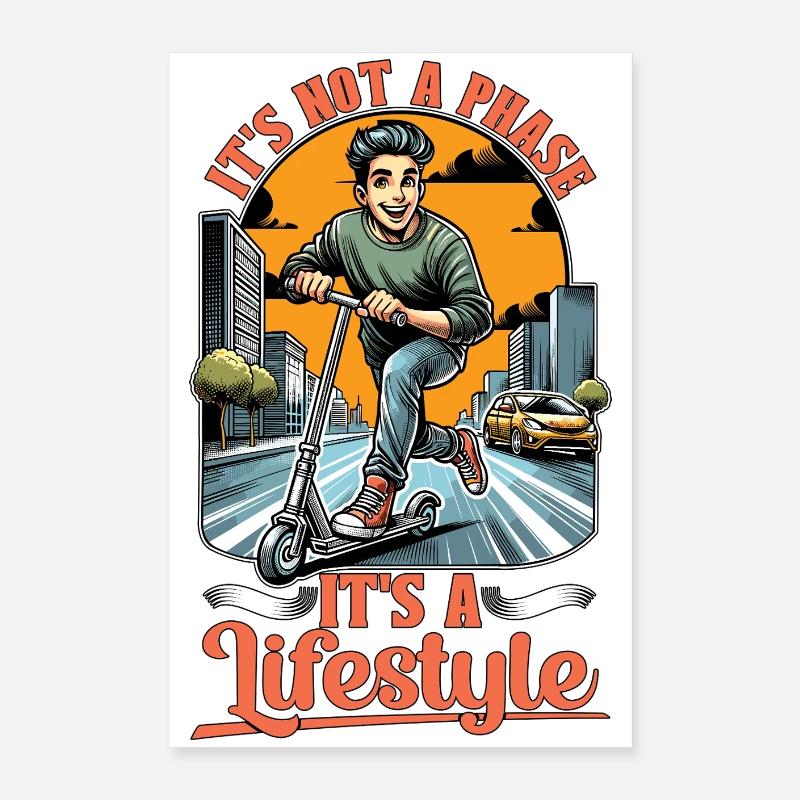 Scooter It's Not A Phase It's A Scooter Driver Poster 16" x 24" (40x60 cm)