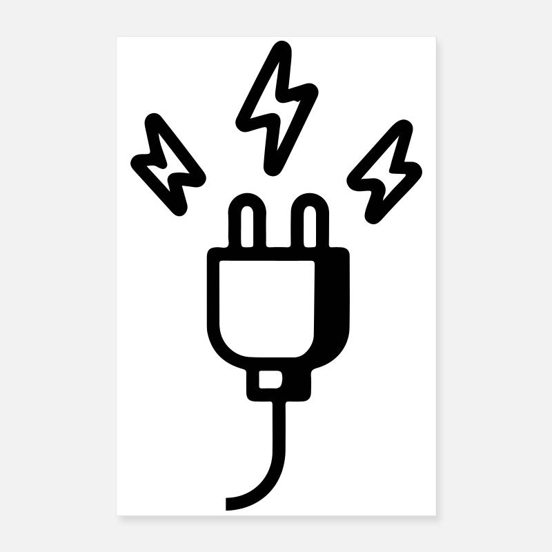 Power plug symbol Poster 16" x 24" (40x60 cm)