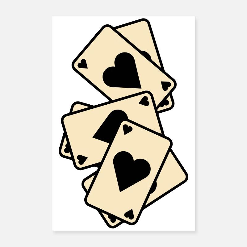 Herz-Ass-Kartenmischen Poster 40x60 cm