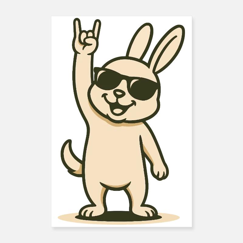 Rocker-Hasi mit Style Poster 40x60 cm