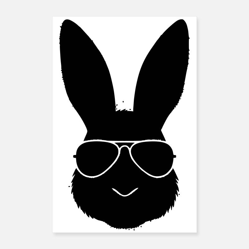 Profil cool des lunettes de soleil en forme de lapin Poster 40 x 60 cm