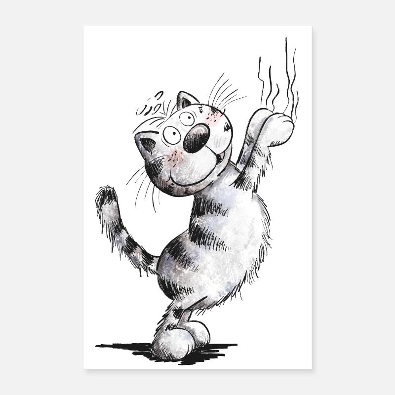 Drôles de griffures de chat Poster 40 x 60 cm