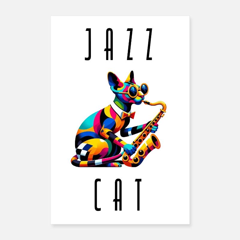Jazz Sfinks Cat Poster 40 x 60 cm