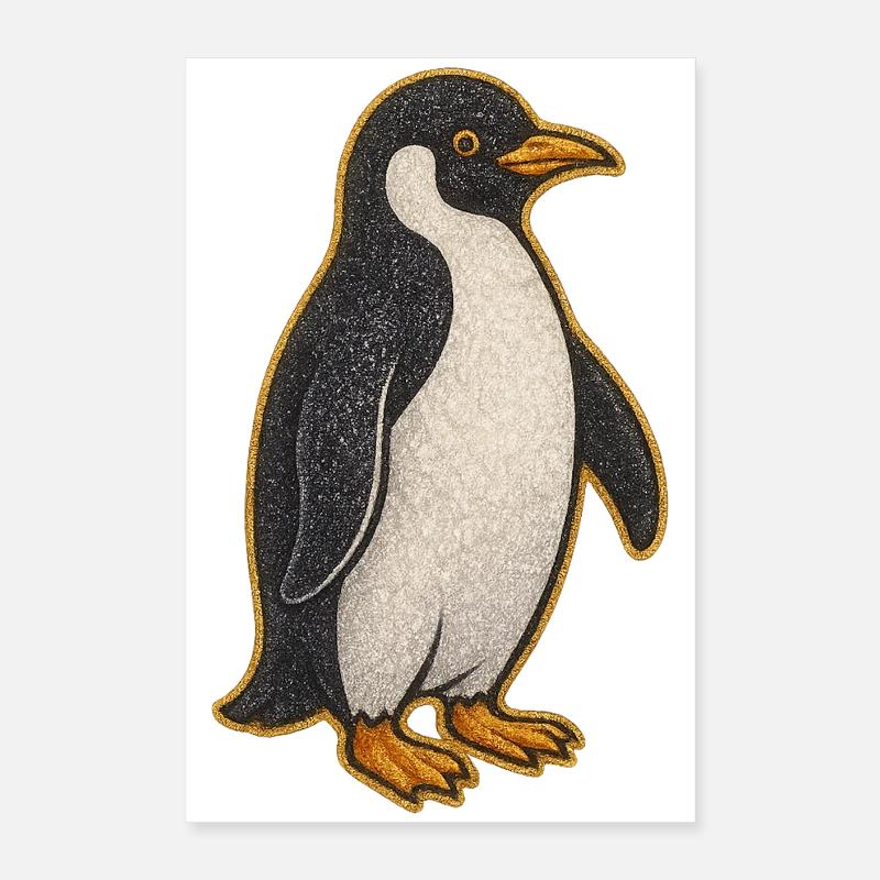 Glittering Penguin Sticker Poster 16" x 24" (40x60 cm)