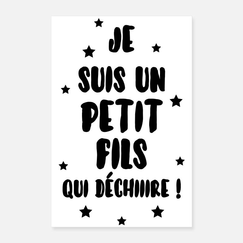 Petit Fils Enfant Bébé Famille Naissance Noël Poster 16" x 24" (40x60 cm)
