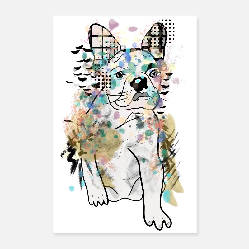 DESSIN DE BOULEDOGUE MIGNON Poster 40 x 60 cm