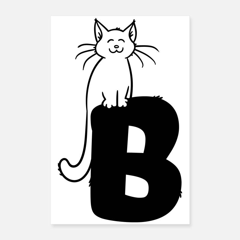 Katze Buchstabe B Poster 40x60 cm