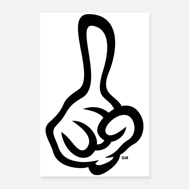 Raised index finger (finger / right hand / 1C) Poster 16" x 24" (40x60 cm)