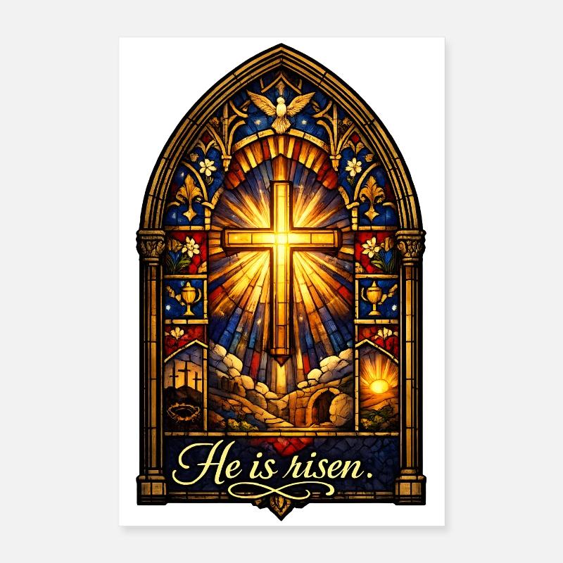 He is Risen Ostern Jesus Poster 40x60 cm