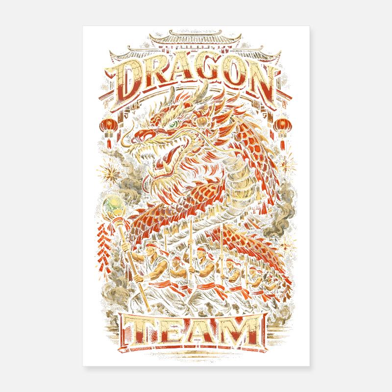 Dragon Dance Drachentanz Poster 40x60 cm