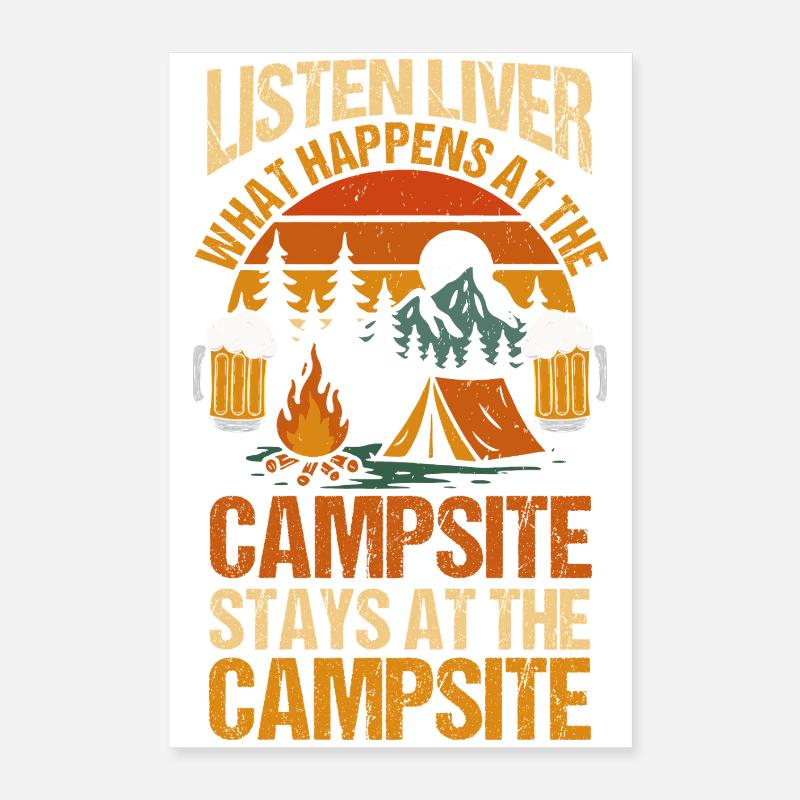 Camping Bonfire Camp Life Forest Camper Poster 40x60 cm