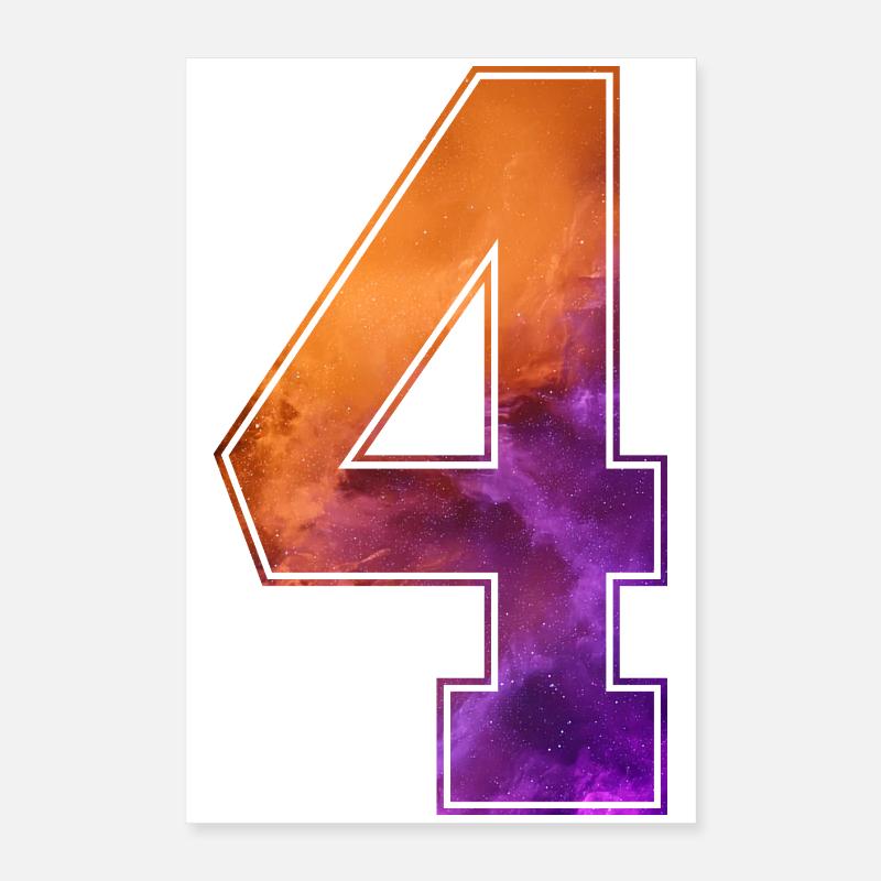 NON. 4 NUMÉRO 4 COLLÈGE 4E ANNIVERSAIRE Poster 40 x 60 cm