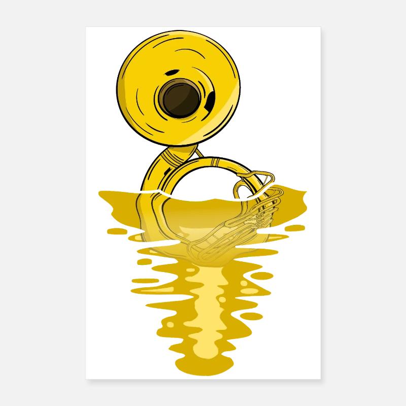 Tuba musical Susaphon d’or Poster 40 x 60 cm