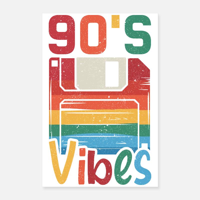 90's Vibes – Retro Design mit Vintage Floppy Disk Poster 40x60 cm