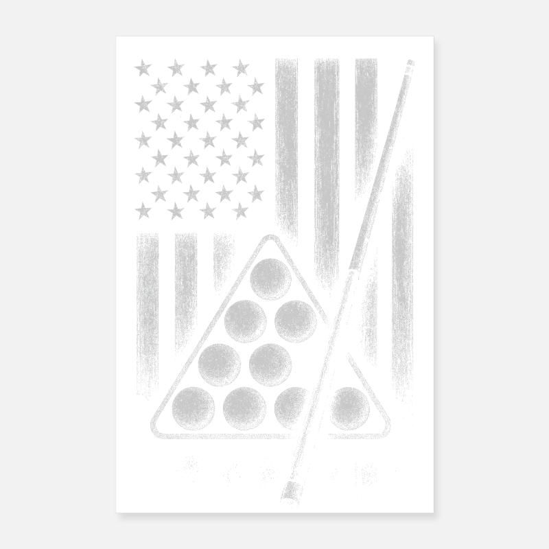 Conception de boules de billard Flag Poster 40 x 60 cm