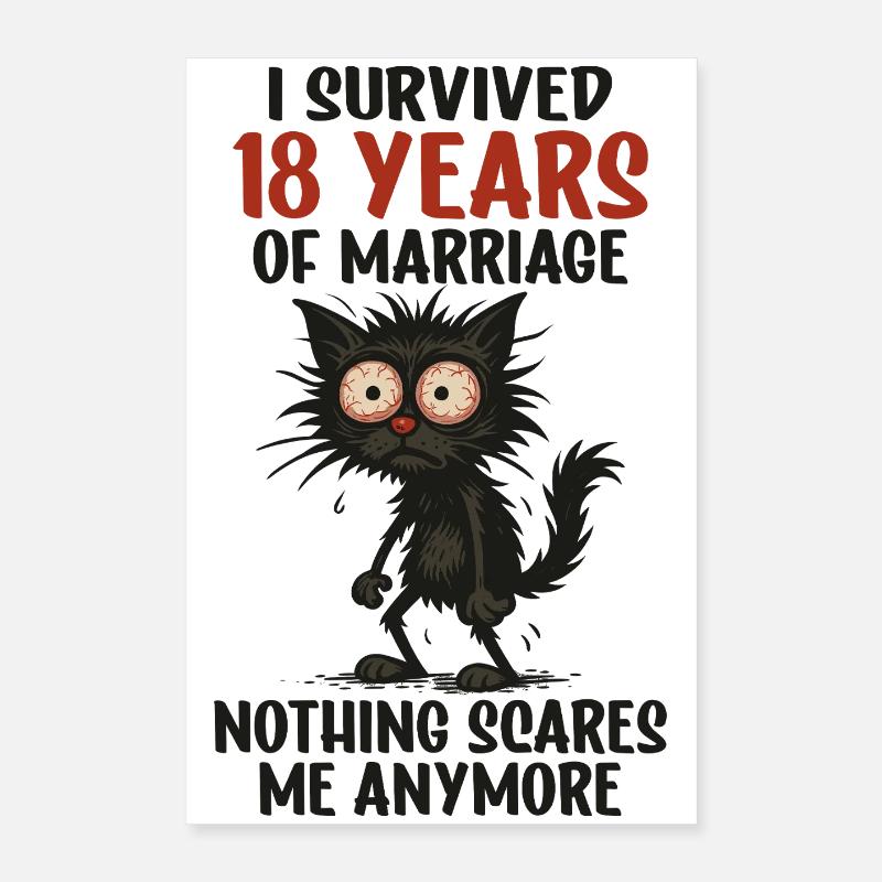 18 Hochzeitstag Geschenk Mann Frau Ehemann Ehefrau Poster 40x60 cm