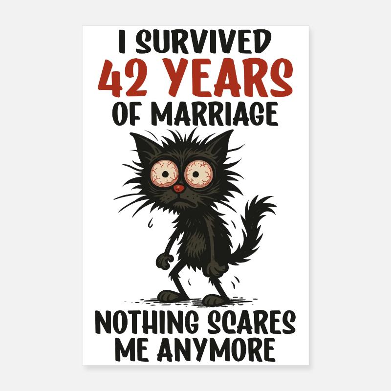 42 Hochzeitstag Geschenk Mann Frau Ehemann Ehefrau Poster 40x60 cm